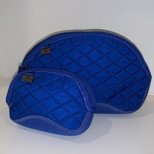 BUILT Ny Gramercy Collection Cosmetic Bags Sapphire Blue Set‎